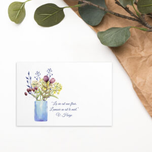 carte de papeterie fleurs bouquet